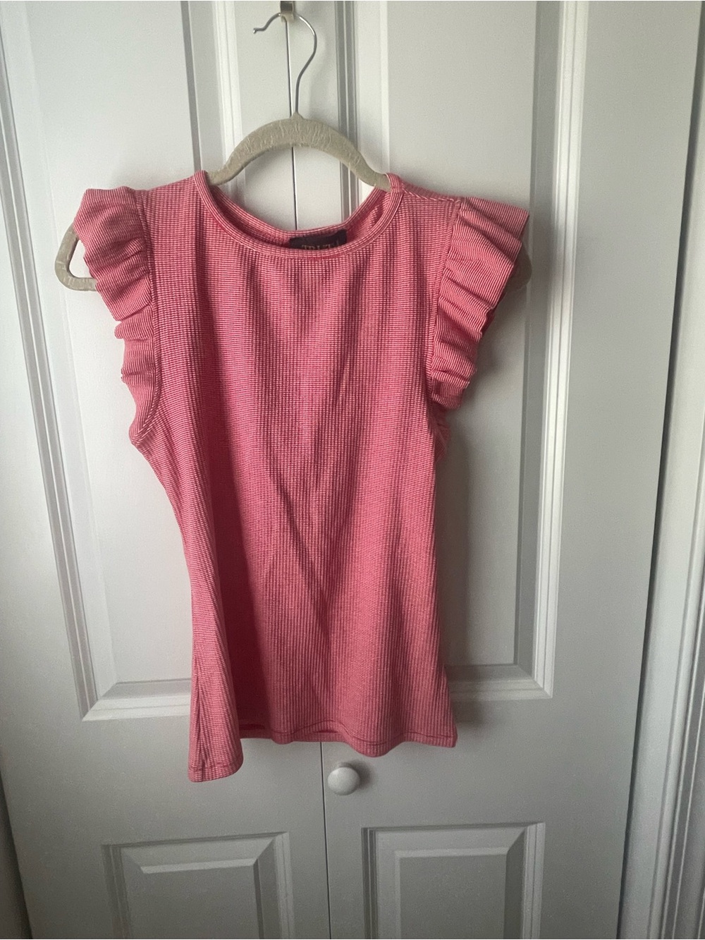 Truth Pink Ruffle Sleeve Ribbed Knit Top - Picture 3 of 8